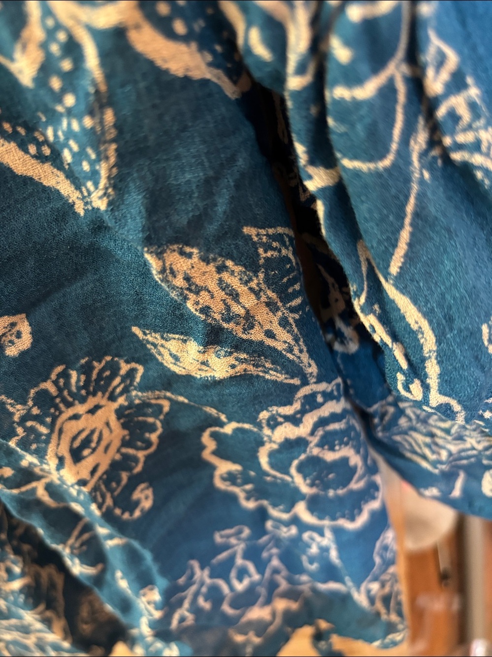 Lucky Brand Teal Floral Blouse Large - Picture 5 of 6